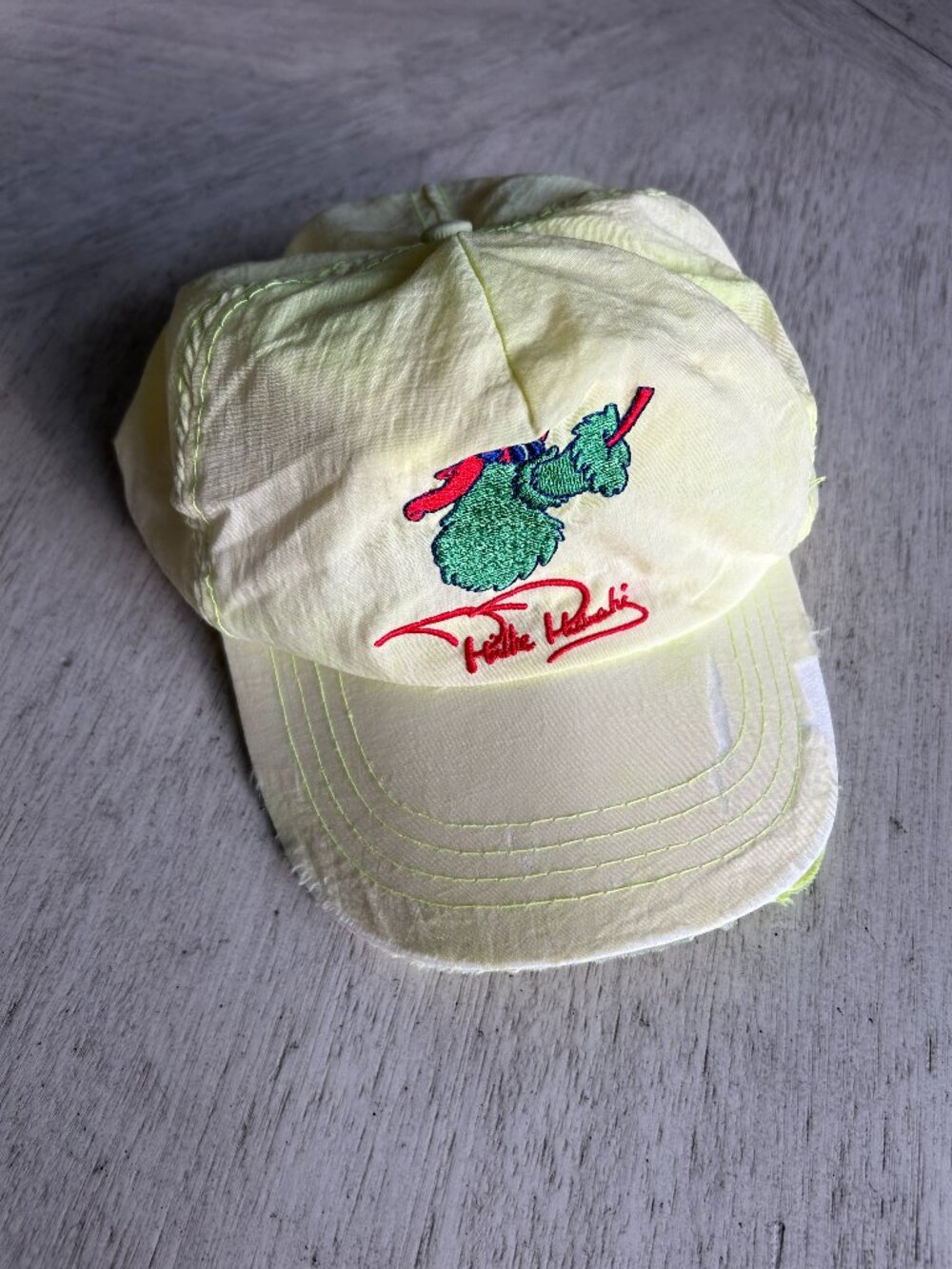 Rare Vintage 80s Tastykake Philadelphia Phillies Phanatic Neon Baseball Hat